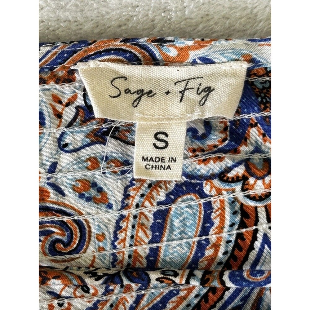 Sage+fig Harem Pants Jumpsuit Paisley Size Small Boho Cottage Balloon Pant - Picture 9 of 13